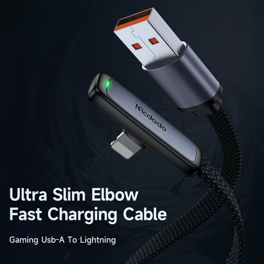 Mcdodo Right Angle Lightning Cable - Zebra Series