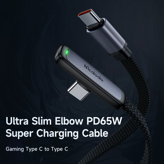 Mcdodo Right Angle 65W USB-C Cable - Zebra Series