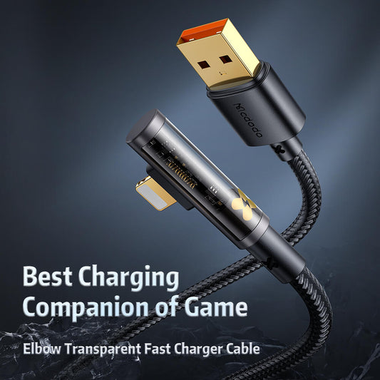 Mcdodo Right Angle Lightning Transparent Cable - Prism Series