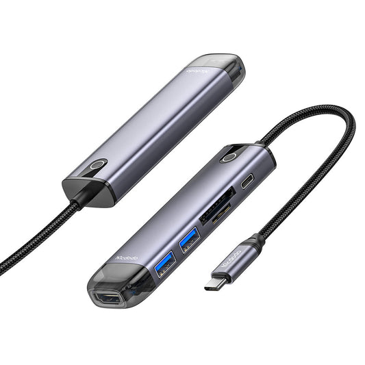 Mcdodo 6 in 1 HUB HDMI; USB-A 3.0*2; USB-C (PD 100W); SD/TF カードスロット