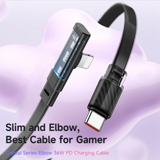 Mcdodo Right Angle 36W USB-C to Lightning Cable with LED - Dichromatic Series