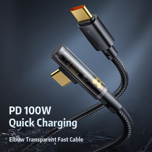 Mcdodo 100W USB-C to USB-C Transparent Cable - Prism Series