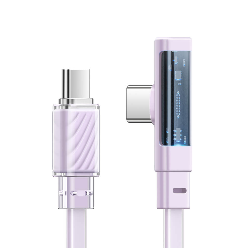 McDodo Right Angle USB C To USB C Fast Charge Cable – 65W, 3.25A, Braided Nylon, 1.2m/1.8m